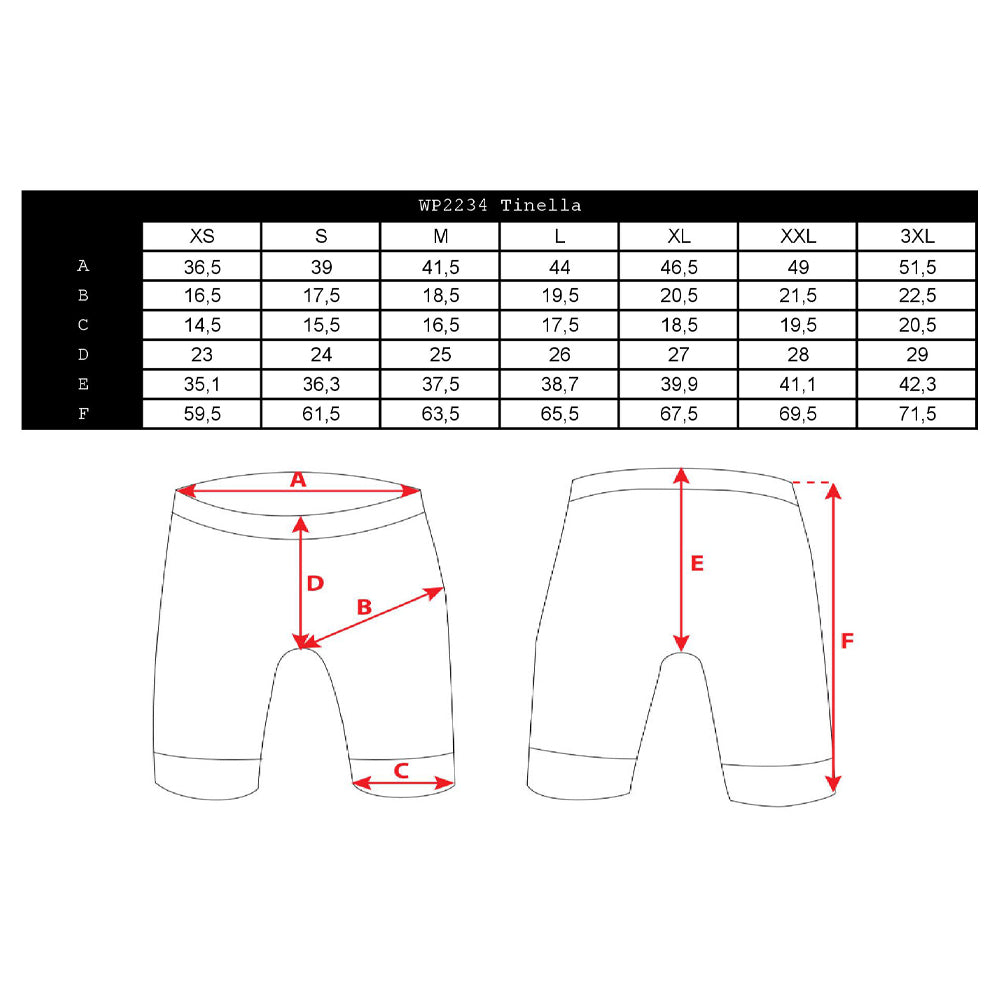 Shorts de cyclisme pour femmes WP2028 Tinella